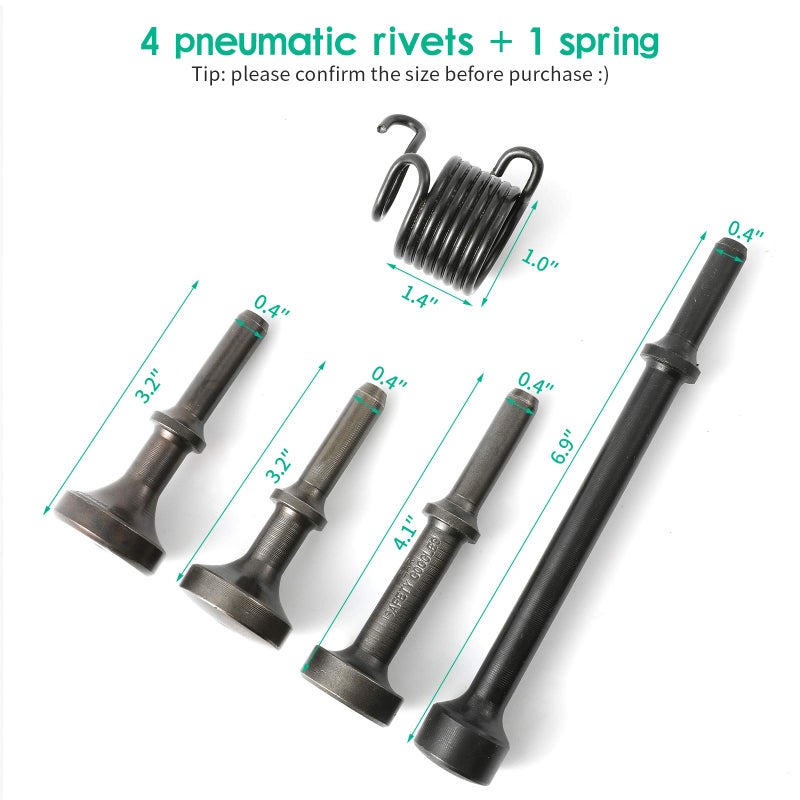 Anndason 5 Pcs Smoothing Pneumatic Air Hammer Pneumatic Chisel Bits Tools Kit - Image 2